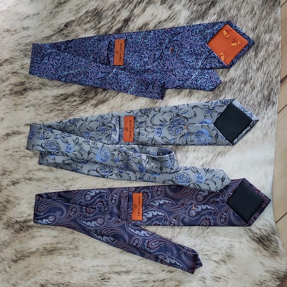 Simon Carter London Elegant 100% Silk Ties (bundle of 3) - Picture 2 of 3